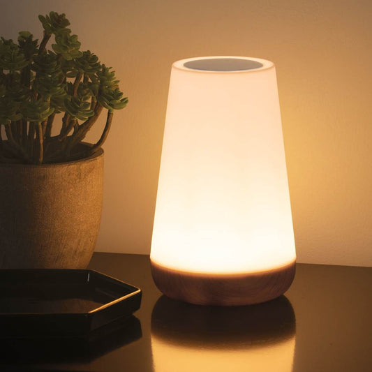 Versatile RGB Touch Table Lamp - 13 Color Changing Dimmable Night Light with Remote, USB Rechargeable & Portable for Bedroom Decor